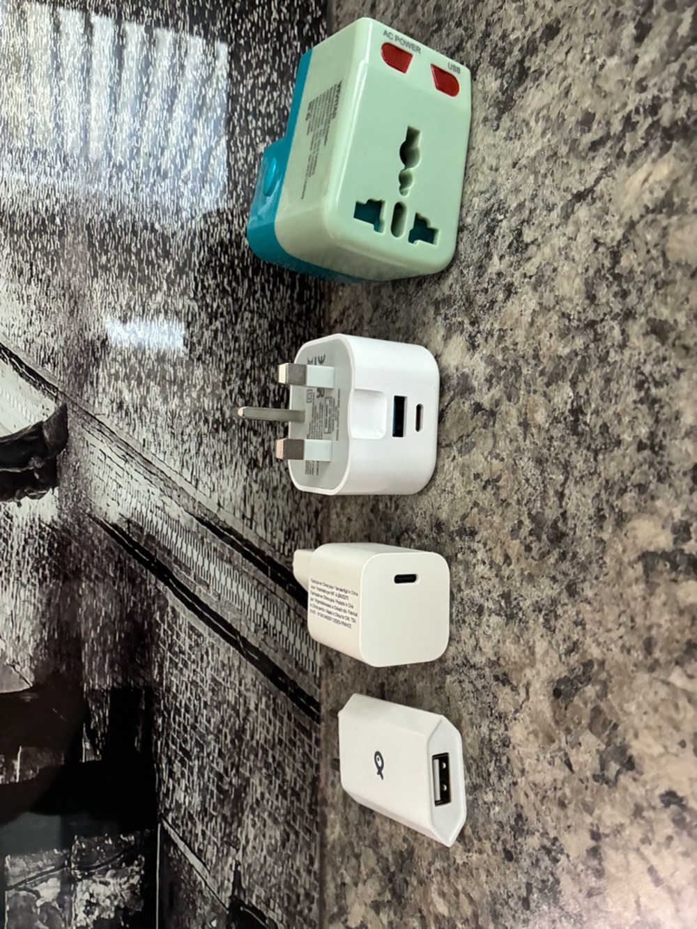 USB USBC Travel Chargers - UK and France